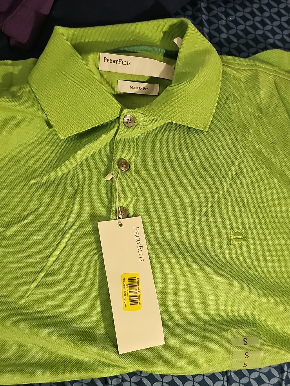 Perry Ellis Men's Bright Lime Green Polo